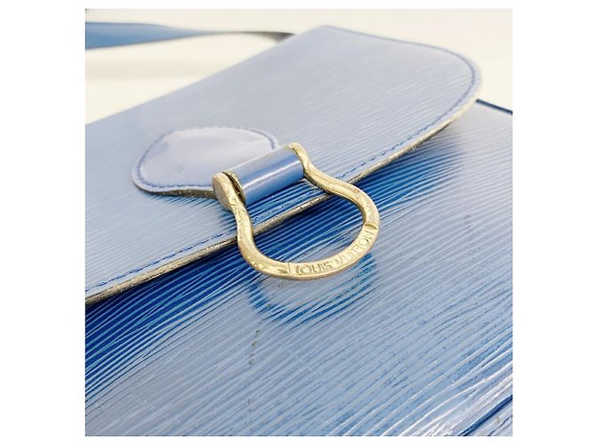 Bolso de hombro Louis Vuitton Epi Saint Cloud Azul - vista 13