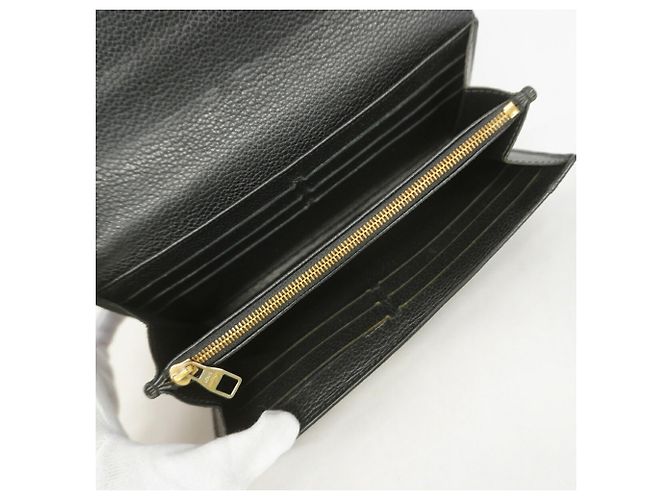 Louis Vuitton Monogram Empreinte Portefeuille Sarah Long Wallet Nero - vista 3
