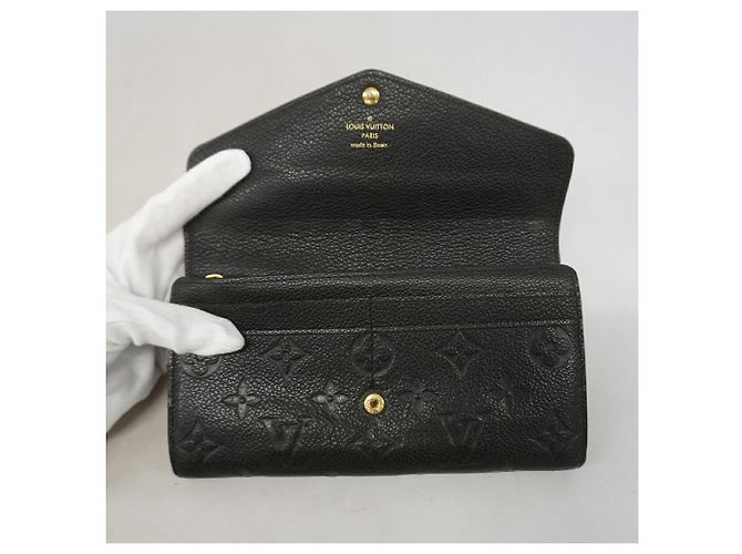 Louis Vuitton Monogram Empreinte Portefeuille Sarah Long Wallet Nero - vista 8