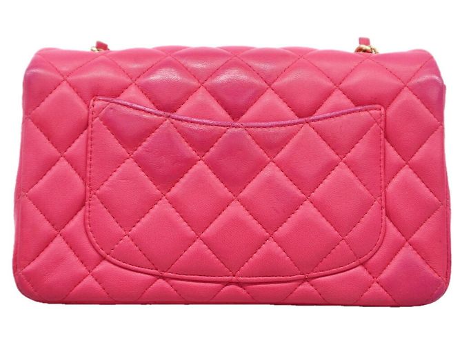 Bolsa de Ombro Chanel Mini Matelassé com Corrente Rosa - vista 10
