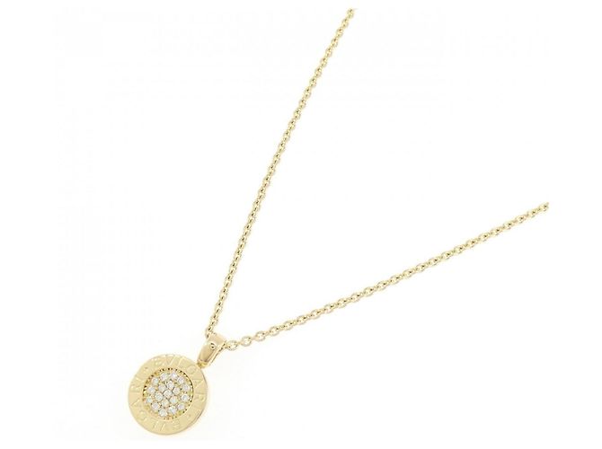 Bulgari Collana con pendente Bvlgari in oro giallo 18K e diamanti - vista 2