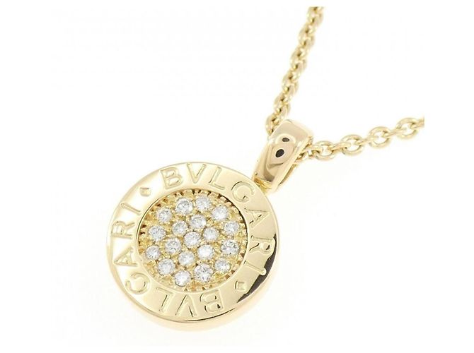 Bulgari Collana con pendente Bvlgari in oro giallo 18K e diamanti - vista 3