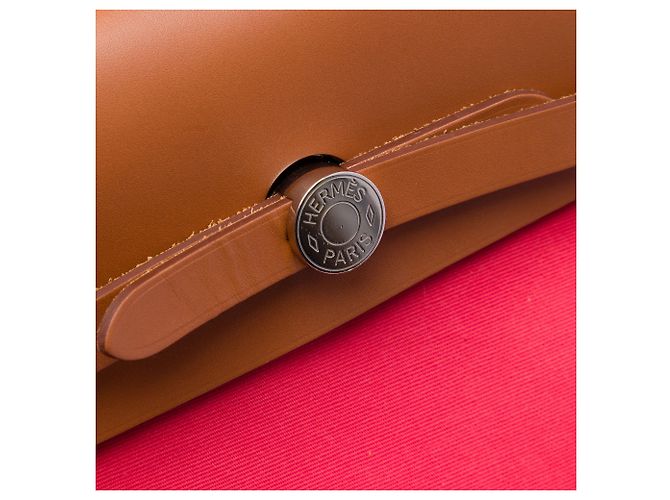 Hermès Red Toile Herbag A Dos Zip Retourne Rucksack Rot - Ansicht 5
