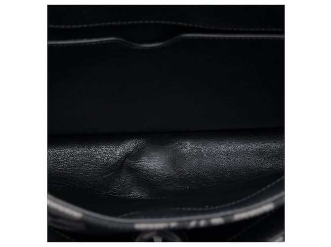 Bolsa de negócios Prada em lona cinza com estampa floral Marrom - vista 4