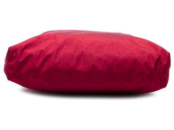 Borsa a tracolla piatta Gucci in nylon rosso GG - vista 3