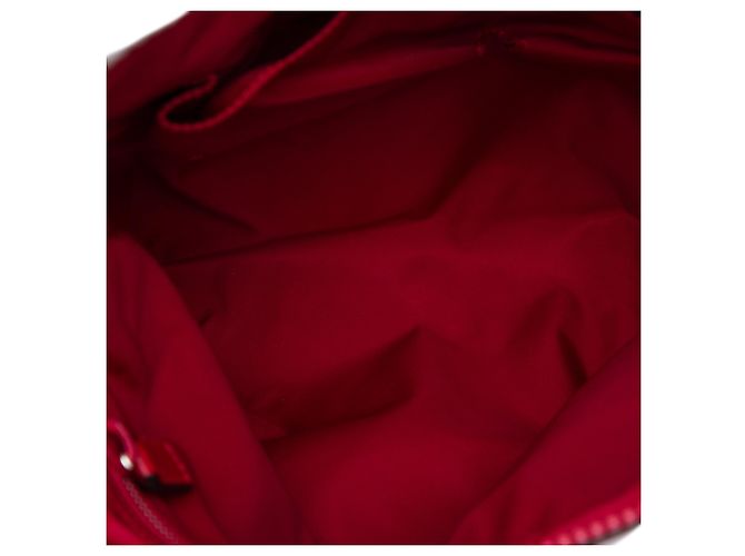 Borsa a tracolla piatta Gucci in nylon rosso GG - vista 4