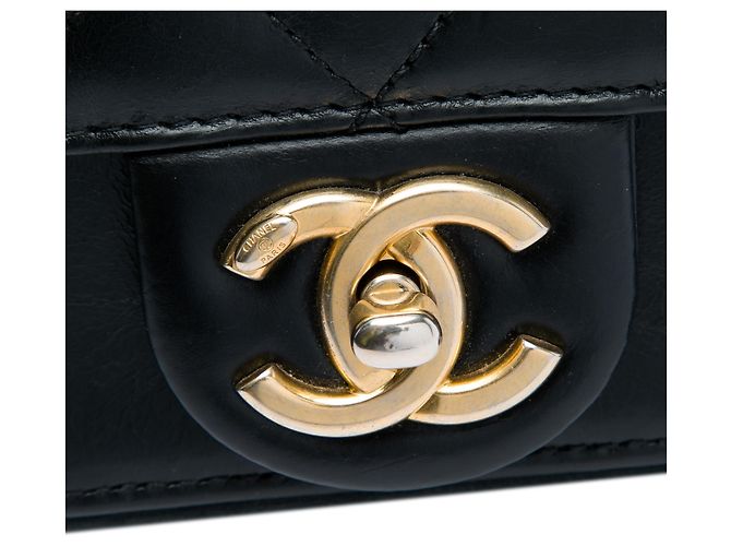 Chanel Mini Quilted Calfskin Straight Lined Flap Nero - vista 5