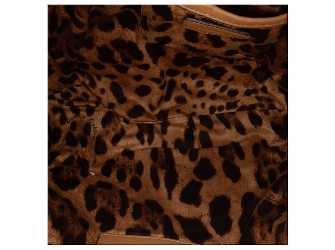 Borsa Hobo Miss Lexington in pelle marrone Dolce & Gabbana Marrone chiaro - vista 4