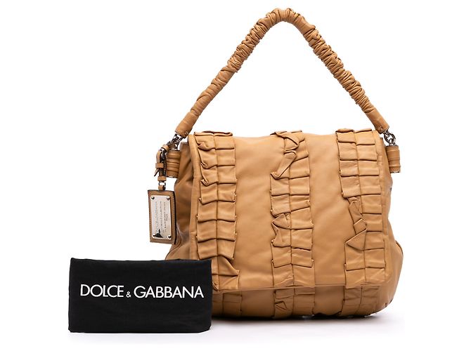 Borsa Hobo Miss Lexington in pelle marrone Dolce & Gabbana Marrone chiaro - vista 7