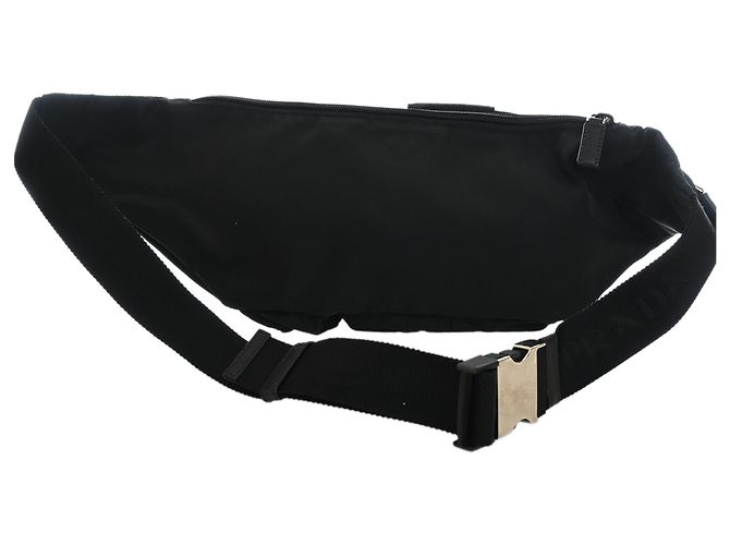 Bolso cinturón Prada en Tessuto negro con múltiples bolsillos - vista 2