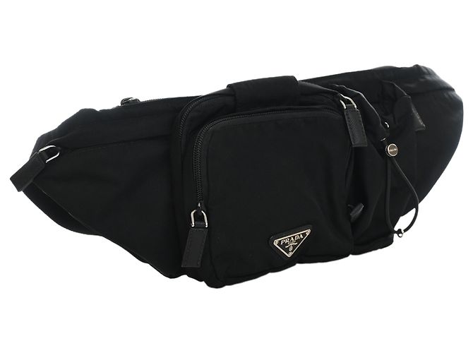 Bolso cinturón Prada en Tessuto negro con múltiples bolsillos - vista 3