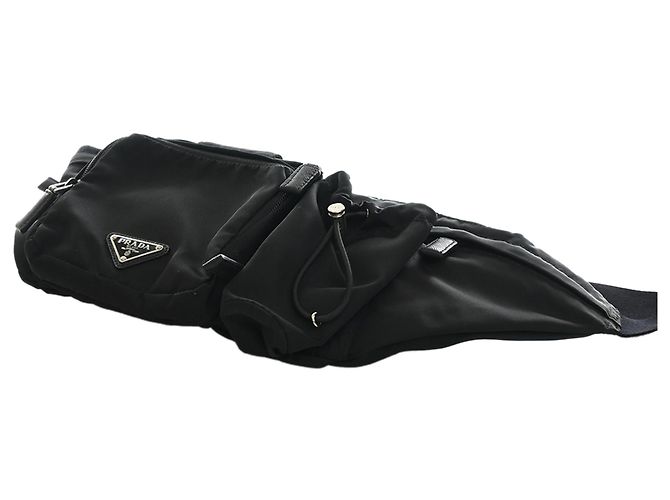 Bolso cinturón Prada en Tessuto negro con múltiples bolsillos - vista 6