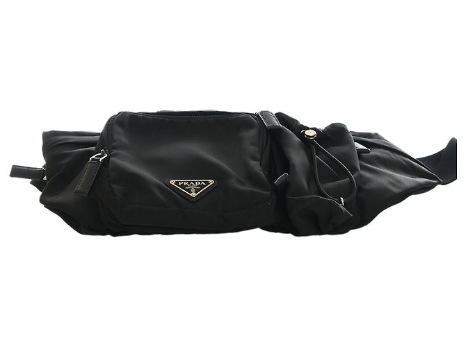 Bolso cinturón Prada en Tessuto negro con múltiples bolsillos - vista 7