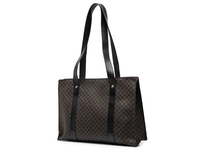 Céline Sacola Celine Brown Macadam Coated Canvas Marrom Castanho escuro - vista 2