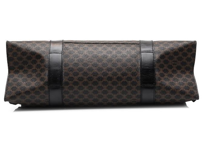 Céline Sacola Celine Brown Macadam Coated Canvas Marrom Castanho escuro - vista 3