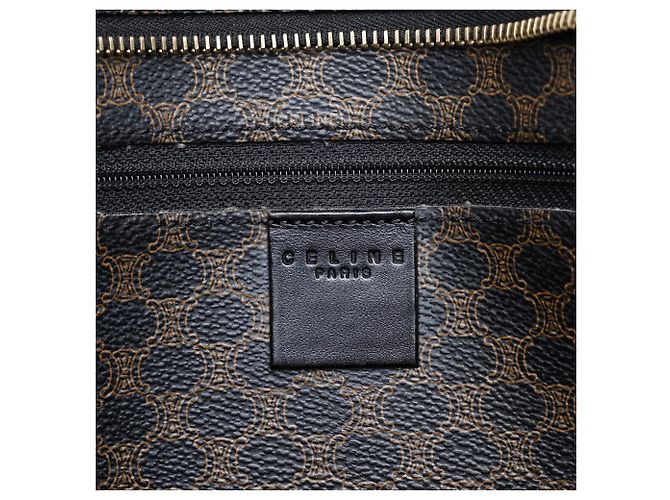 Céline Sacola Celine Brown Macadam Coated Canvas Marrom Castanho escuro - vista 5