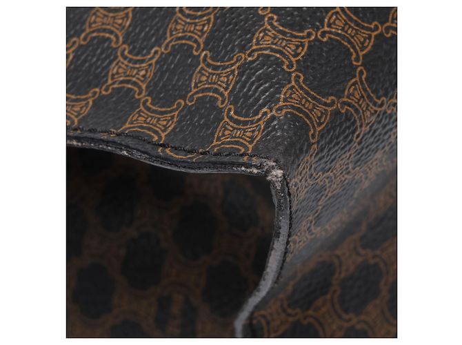 Céline Sacola Celine Brown Macadam Coated Canvas Marrom Castanho escuro - vista 6