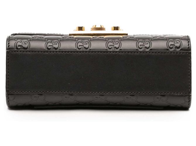Padlock Gucci Borsa a Tracolla Small Guccissima con Lucchetto Nera Nero - vista 3