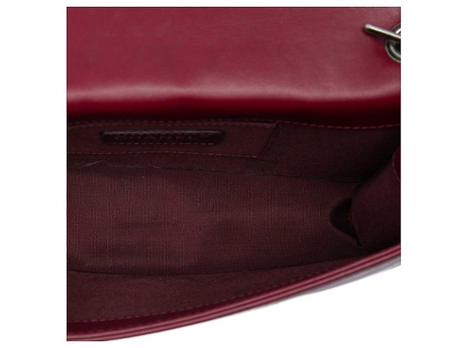 Chanel Boy Brick Horizontal Flap in pelle di agnello rossa e acrilico Rosso Bordò - vista 4