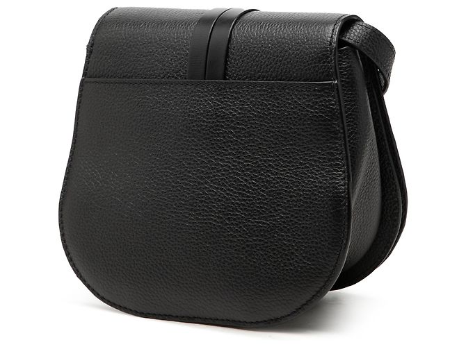 Chloé Mini Bolsa Tiracolo Alphabet em Pele de Bezerro Grão Preto - vista 2