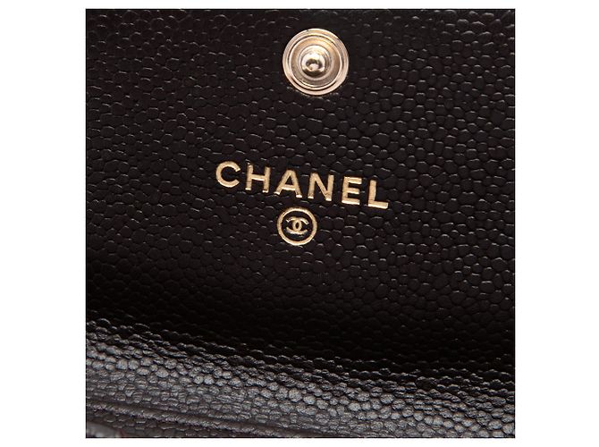 Tarjetero Chanel Boy de piel caviar acolchada marrón con cadena Castaño Marrón oscuro - vista 5