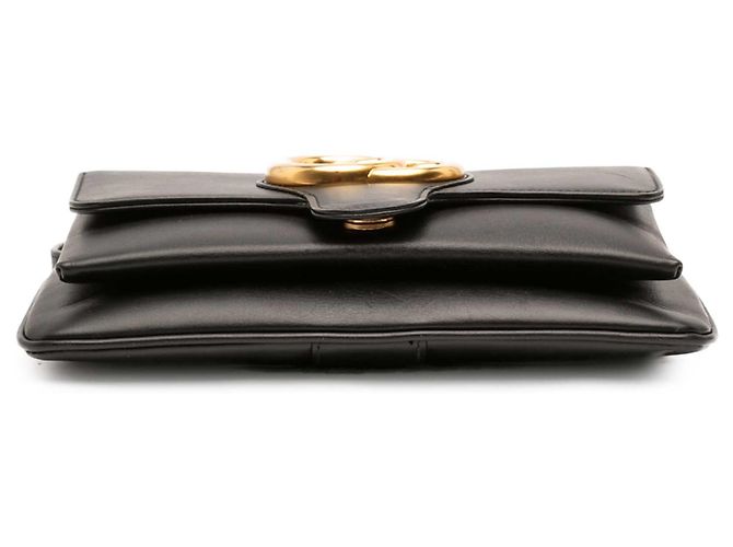 Gucci Borsa a Tracolla Arli Piccola in Pelle di Vitello Nera Nero - vista 3