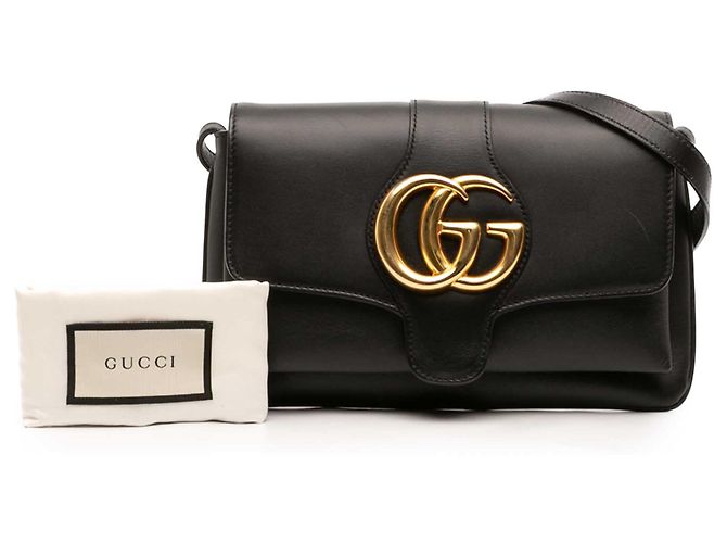 Gucci Borsa a Tracolla Arli Piccola in Pelle di Vitello Nera Nero - vista 7
