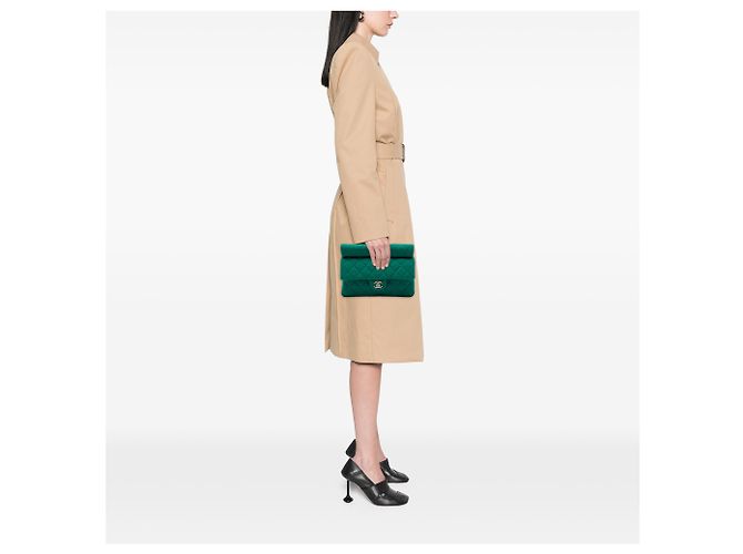 Clutch Roll de jersey acolchado CC verde Chanel - vista 5