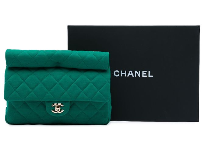 Clutch Roll de jersey acolchado CC verde Chanel - vista 6