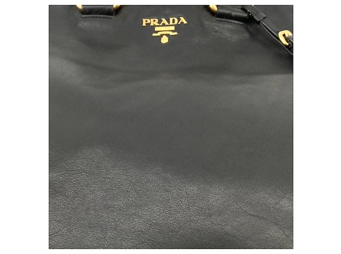 Tote aperta convertibile Prada in vitello spazzolato nero - vista 9