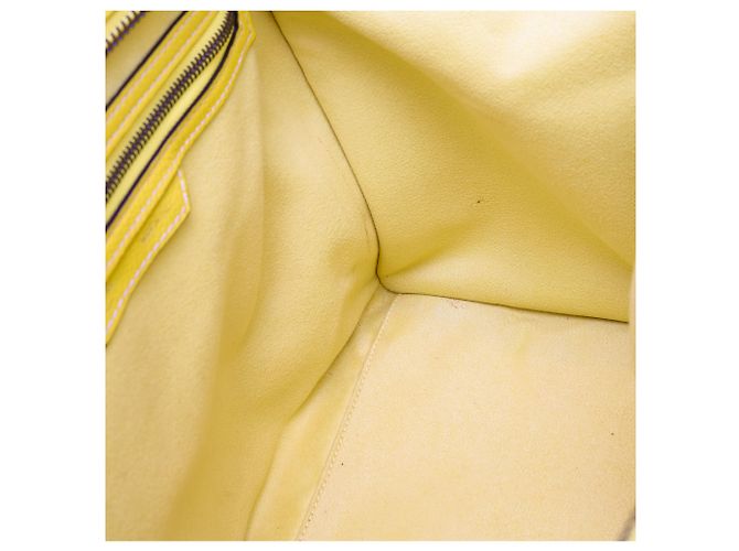 Céline Celine Mini Luggage Tote in pelle di vitello drummed gialla Giallo - vista 6
