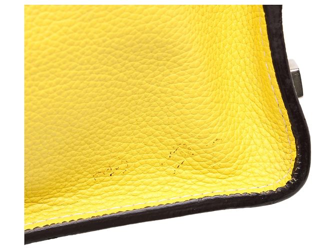 Céline Celine Mini Luggage Tote in pelle di vitello drummed gialla Giallo - vista 7