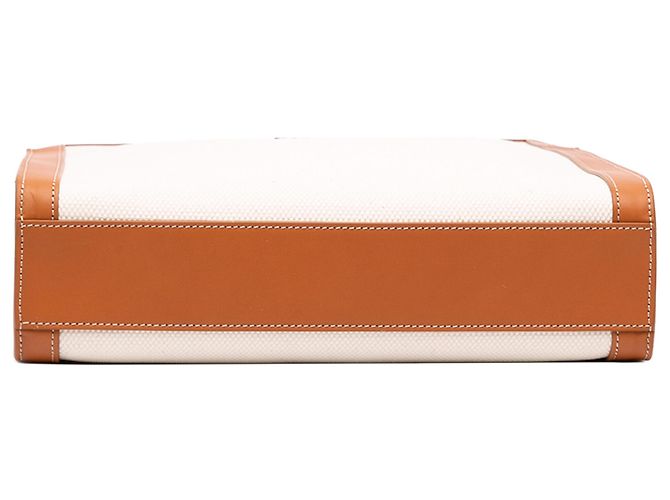 Céline Celine Sac Cabas Vertical Small en Toile Marron Beige - vue 3