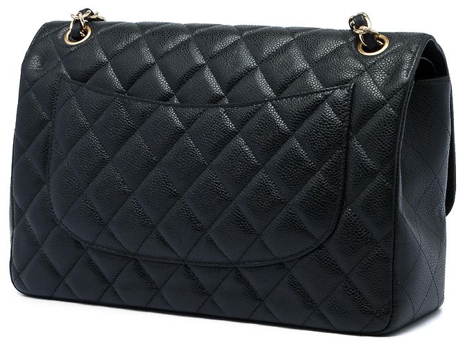 Chanel Black Jumbo Classic Caviar Double Flap Nero - vista 2