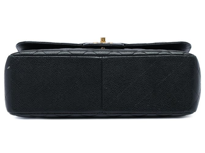 Chanel Black Jumbo Classic Caviar Double Flap Nero - vista 3
