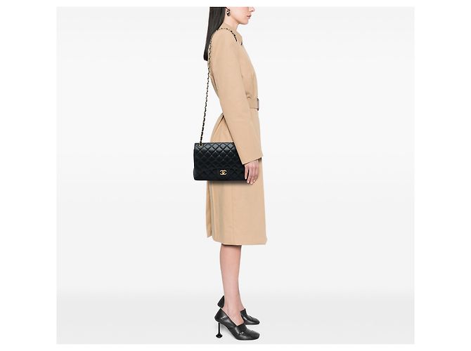 Chanel Black Jumbo Classic Caviar Double Flap Nero - vista 5