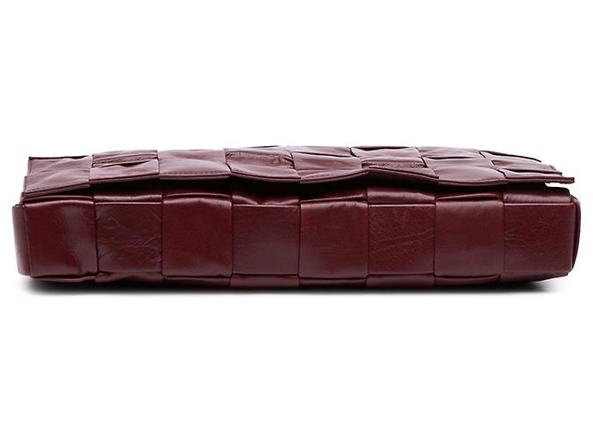Bottega Veneta Borsa a tracolla Cassette Intrecciato in vitello Red Paper Rosso Bordò - vista 3