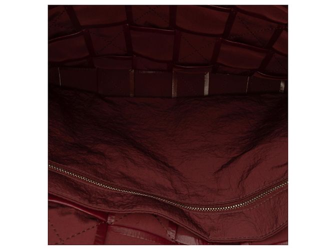 Bottega Veneta Borsa a tracolla Cassette Intrecciato in vitello Red Paper Rosso Bordò - vista 4