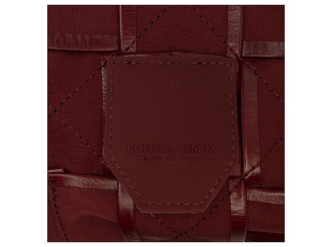 Bottega Veneta Borsa a tracolla Cassette Intrecciato in vitello Red Paper Rosso Bordò - vista 5