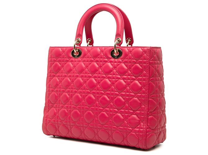 Autre Marque Dior Pink Large Lambskin Cannage Lady Dior Rosa - vista 2