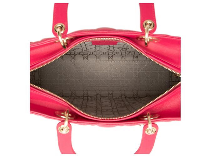 Autre Marque Dior Pink Large Lambskin Cannage Lady Dior Rosa - vista 4