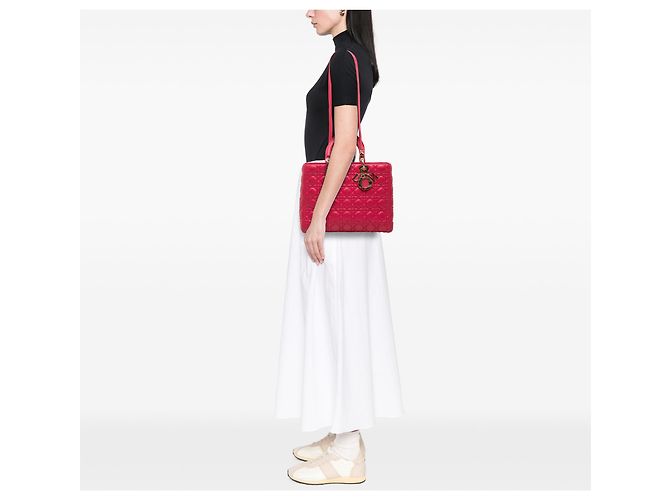 Autre Marque Dior Pink Large Lambskin Cannage Lady Dior Rosa - vista 6