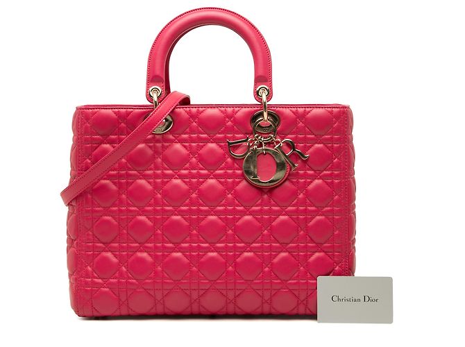 Autre Marque Dior Pink Large Lambskin Cannage Lady Dior Rosa - vista 7