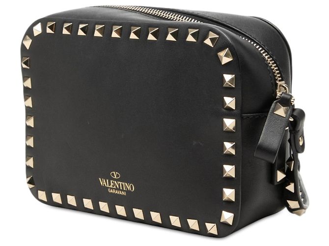 Valentino Rockstud Camera Bag aus schwarzem Leder - Ansicht 2