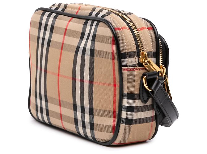 Sac Camera Burberry en toile House Check beige - vue 2