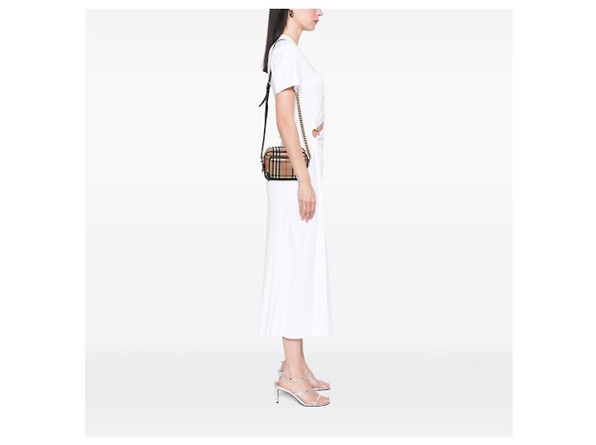 Sac Camera Burberry en toile House Check beige - vue 6