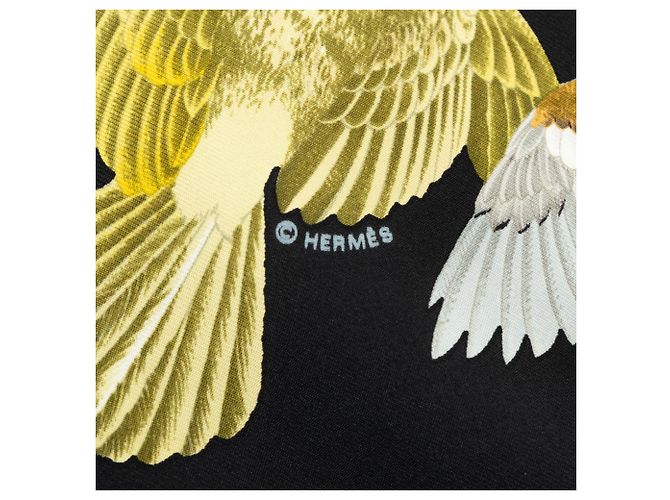 Pañuelo de seda Hermès Black L Intrus 90 Negro - vista 4
