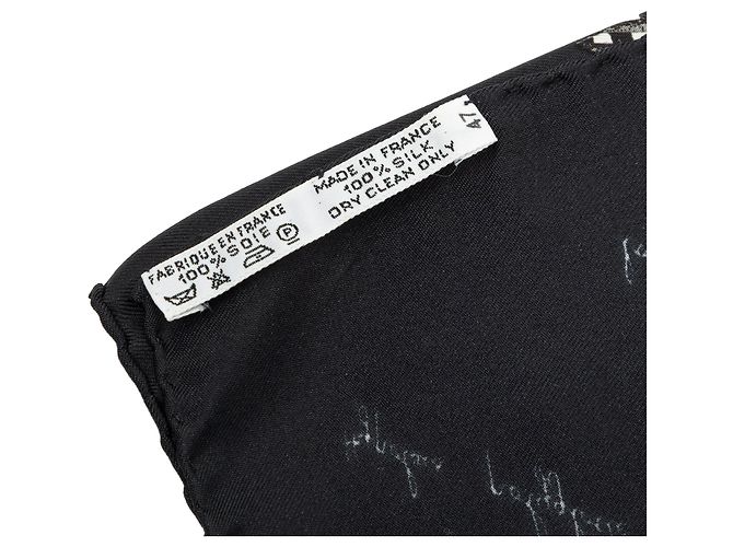 Pañuelo de seda Hermès Black L Intrus 90 Negro - vista 5
