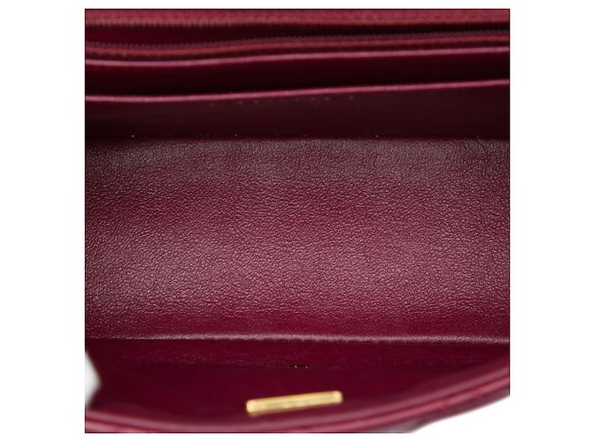 Chanel Red Mini Square Classic Lambskin Single Flap Rot Bordeaux - Ansicht 4