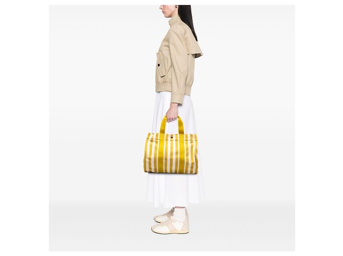 Hermès Yellow Toile Cannes MM Mustard - view 6